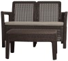 Set TARIFA SOFA+TABLE hnědý+šedohnědé podušky Allibert