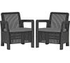 TARIFA 2x chairs grafit+šedé podušky Allibert