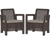 TARIFA 2x chairs hnědé+šedohnědé podušky Allibert