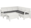CORFU RELAX set - bílý + šedé podušky Allibert