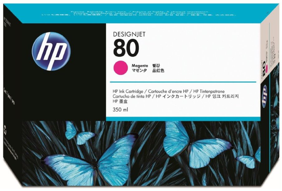 Inkoustová náplň HP No. 80, 350ml originální - červená