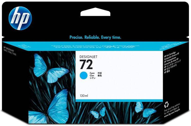 HP Inc. HP 72 Cyan DJ Ink Cart, 130 ml, C9371A