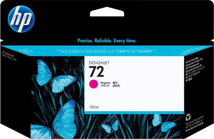 HP Inc. HP 72 Magenta DJ Ink Cart, 130 ml, C9372A