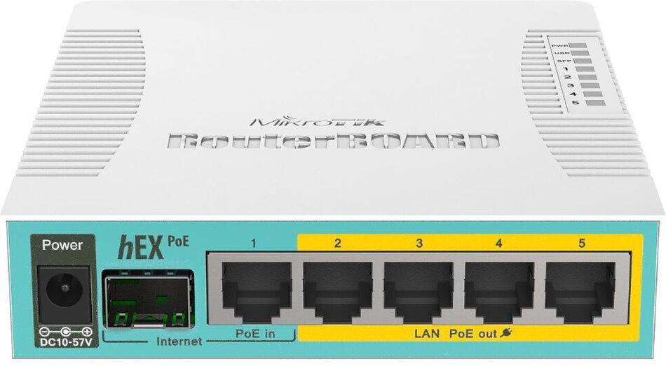 MikroTik RB960PGS, hEX PoE, 800MHz CPU, 128MB RAM, 5xGLAN, USB, L4, PSU