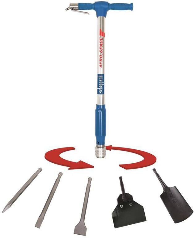 Pneumatický multifunkční nástroj Scheppach Aero 2 Spade, 5 v 1