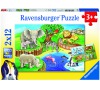 Zvířata v zoo; 2x12 dílků