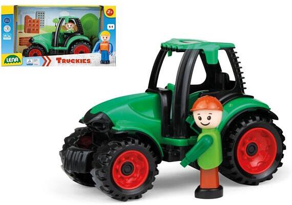 Lena Auto Truckies traktor plast 17cm s figurkou v krabici 24m+