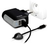 PORT CONNECT nabíječka 2 USB, 3,4A + Micro USB kabel, černá (900017)