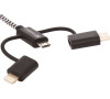 Sandberg 3v1 Sync + Charge kabel, Lightning+MicroUSB+USB-C, 1m, černý (441-01)