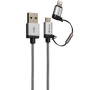 Verbatim Micro USB + Lightning kabel 120cm, SYNC + CHARGE stříbrný (48857)