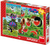 Puzzle Dino Krteček a paraplíčko 3 x 55 dílků