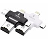 VIKING ČTEČKA PAMĚŤOVÝCH KARET MICRO SD 4V1 S KONC. APPLE LIGHTNING/USB-C/MICRO USB/USB-A, Černá (VUR4IN1B)