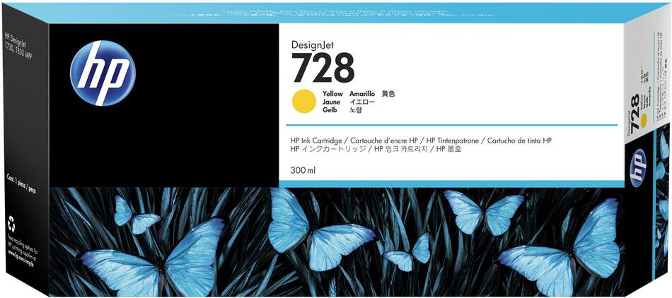 HP Inc. HP 728 300-ml Yellow InkCart (F9K15A)