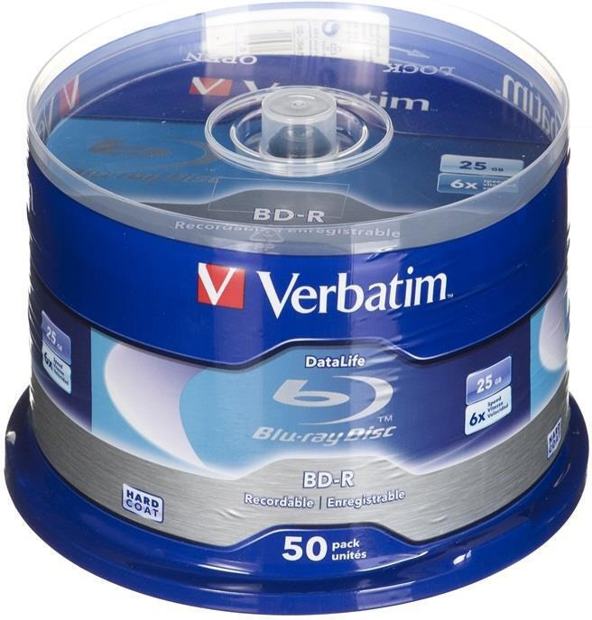 Verbatim VERBATIM BD-R SL (6x, 25GB),NON-ID, 50 cake (43838)