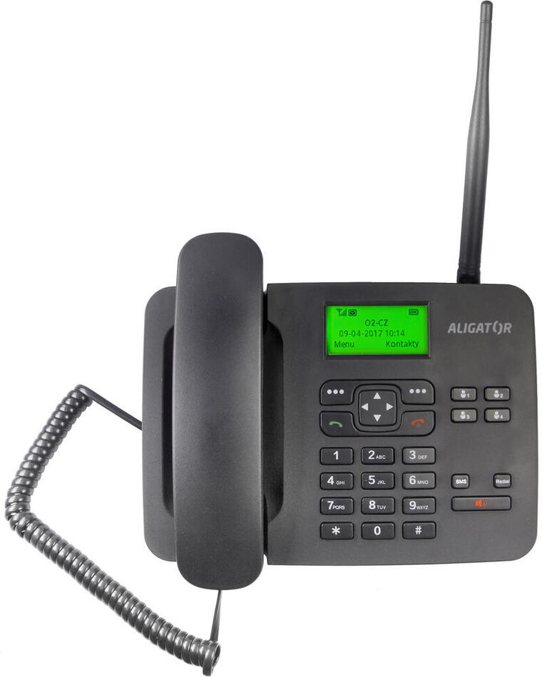 Stolní telefon Aligator GSM T100, černý (AT100B)