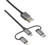 TRUST 3-in-1 micro/USB-C/Lightning kabel, 1m (22693)