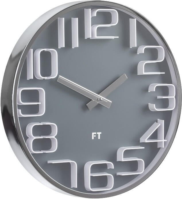 Designové nástěnné hodiny Future Time FT7010GY Numbers grey 30cm
