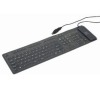 Gembird klávesnice flexibilní, USB+PS/2, US, černá, US layout (KB-109F-B)
