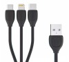Remax RC-050th Lesu,3in1 datový kabel,černý (AA-7033)