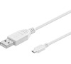 PremiumCord Kabel micro USB 2.0, A-B 20cm, bílá (ku2m02fw)