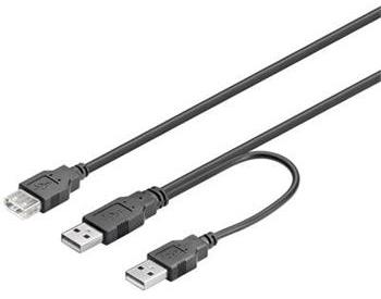 PremiumCord USB 2.0 napájecí Y kabel A/M + A/M -- A/M mini 0.4m + 0.5m (ku2y01)