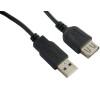 4World Kabel USB 2.0 AM-AF 0.75m Black (06131)