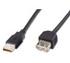 PremiumCord USB 2.0 kabel prodlužovací, A-A, 3m, černý (kupaa3bk)