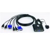 Aten 2-port KVM USB mini, 1m kabely, DO (CS-22U)