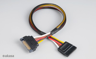 AKASA prodlužovací napájecí SATA 15pin kabel - 30 cm (AK-CBPW04-30)