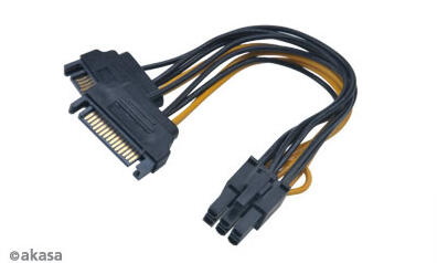 AKASA SATA adaptér 2 x SATA na 6pin PCIe (AK-CBPW13-15)