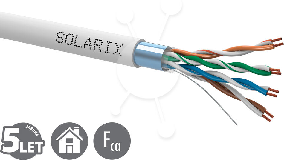 Kabel licna SOLARIX CAT5E FTP PVC šedý 305m/box SXKL-5E-FTP-PVC (27800401)