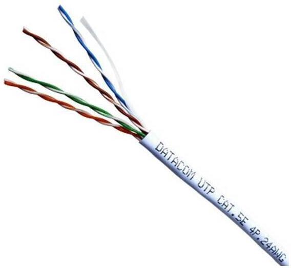 DATACOM UTP Cat5e PVC kabel 305m (drát), bílý (1107)