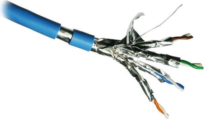 DATACOM F/FTP drát CAT6A Eca LSOH 500m cívka modrý (1215)