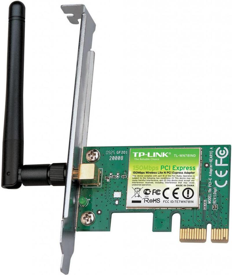 TP-Link TL-WN781ND 150Mb Wifi PCI Express Adapter, 1x odnímatelná anténa