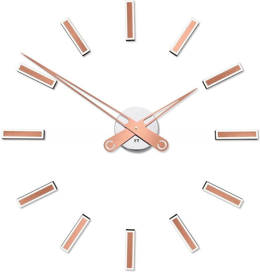 Designové nalepovací hodiny Future Time FT9600CO Modular copper 60cm