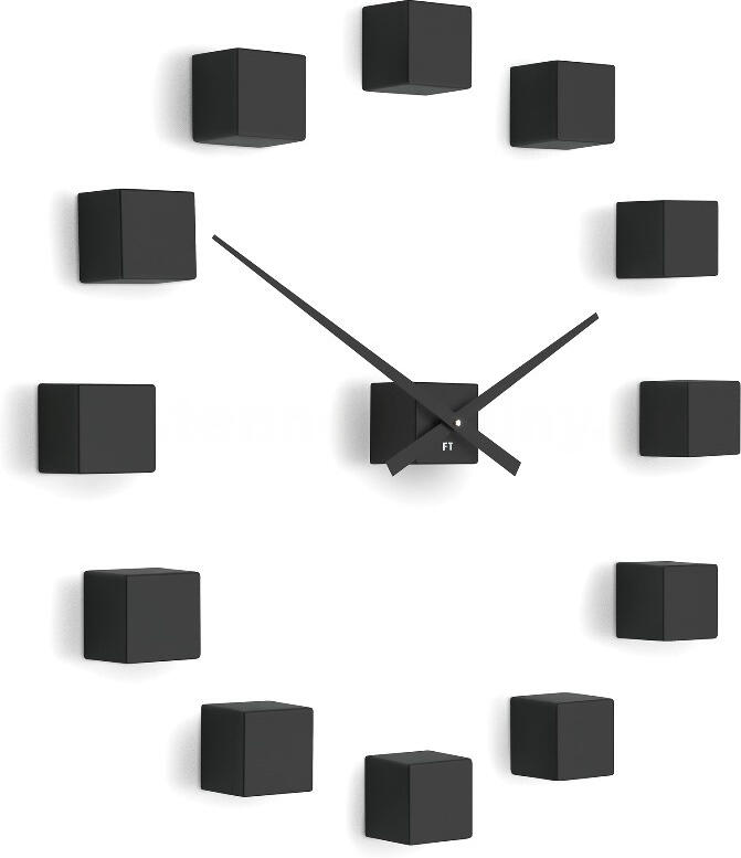 Designové nástěnné nalepovací hodiny Future Time FT3000BK Cubic black