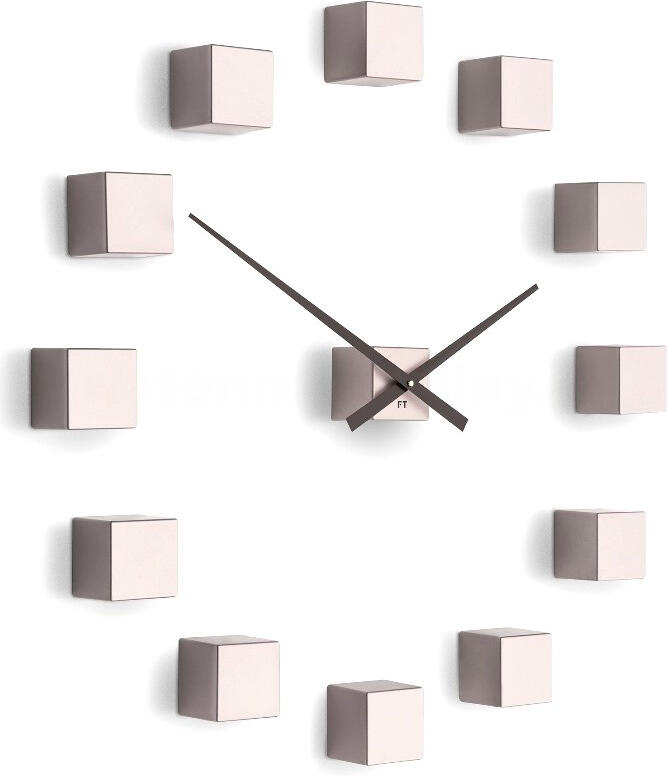 Designové nástěnné nalepovací hodiny Future Time FT3000PI Cubic pink