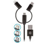 Kabel Forever 3v1 USB/microUSB, Lightning, USB-C 1m 1,5A černý