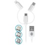 Kabel Forever 3v1 micro USB+Lightning+USB-C 1m 1,5A bílý