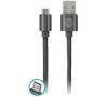 Datový kabel Forever micro USB 1m 2A kožený černý