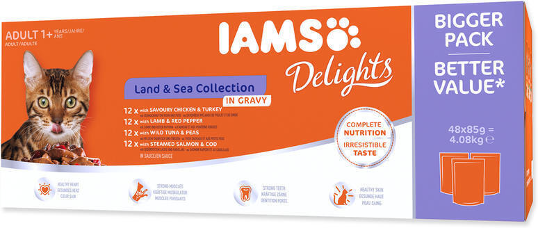 Kapsičky pro kočky IAMS Land & Sea Collection v omáčce multipack, 4080g