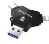 Viking USB Flash disk 3.0 4v1 s koncovkou Lightning/Micro USB/USB/USB-C, 128 GB, černá (VUFII128B)