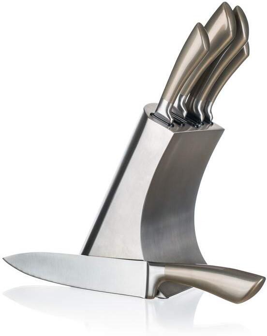 Sada nožů ve stojanu BANQUET METALLIC Platinum (5 ks)
