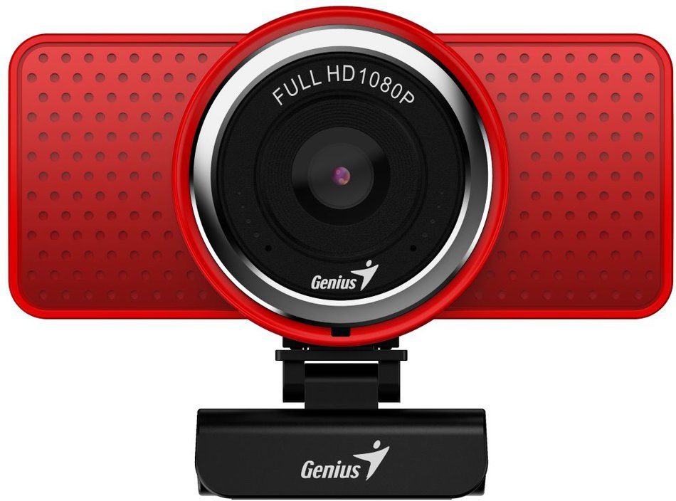 GENIUS webová kamera ECam 8000/ červená/ Full HD 1080P/ USB2.0/ mikrofon (32200001407)
