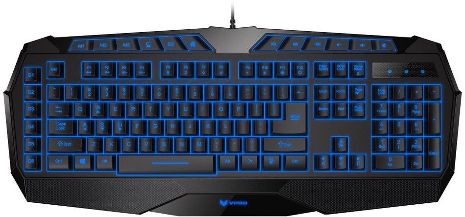 RAPOO VPRO herní klávesnice V52/ podsvícená/ drátová/ USB/ černá/ CZ+SK layout (18004)