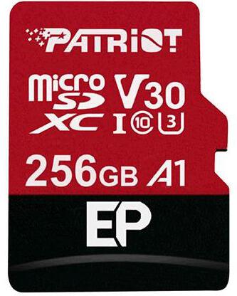 PATRIOT V30 A1/micro SDXC/256GB/UHS-I U3 / Class 10/+ Adaptér (PEF256GEP31MCX)