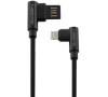 Kabel GoGEN USB/Lightning, 1m, oboustraný, opletený - černý