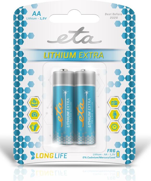 Baterie lithiová ETA PREMIUM AA, FR6, blistr 2ks