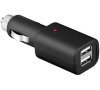 goobay Napájecí 12-24V autoadaptér na 2xUSB 2A černý gumový, cube design (ppadapter-86)