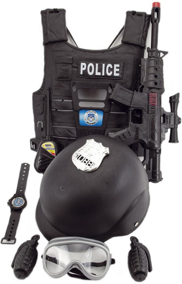 Policejní sada Teddies pistole, přilba a doplňky